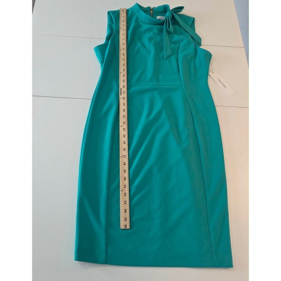 Calvin Klein Womens Green Bow Neck Sheath Dress CD4C1N62 Size 14 NWT - Picture 16 of 16